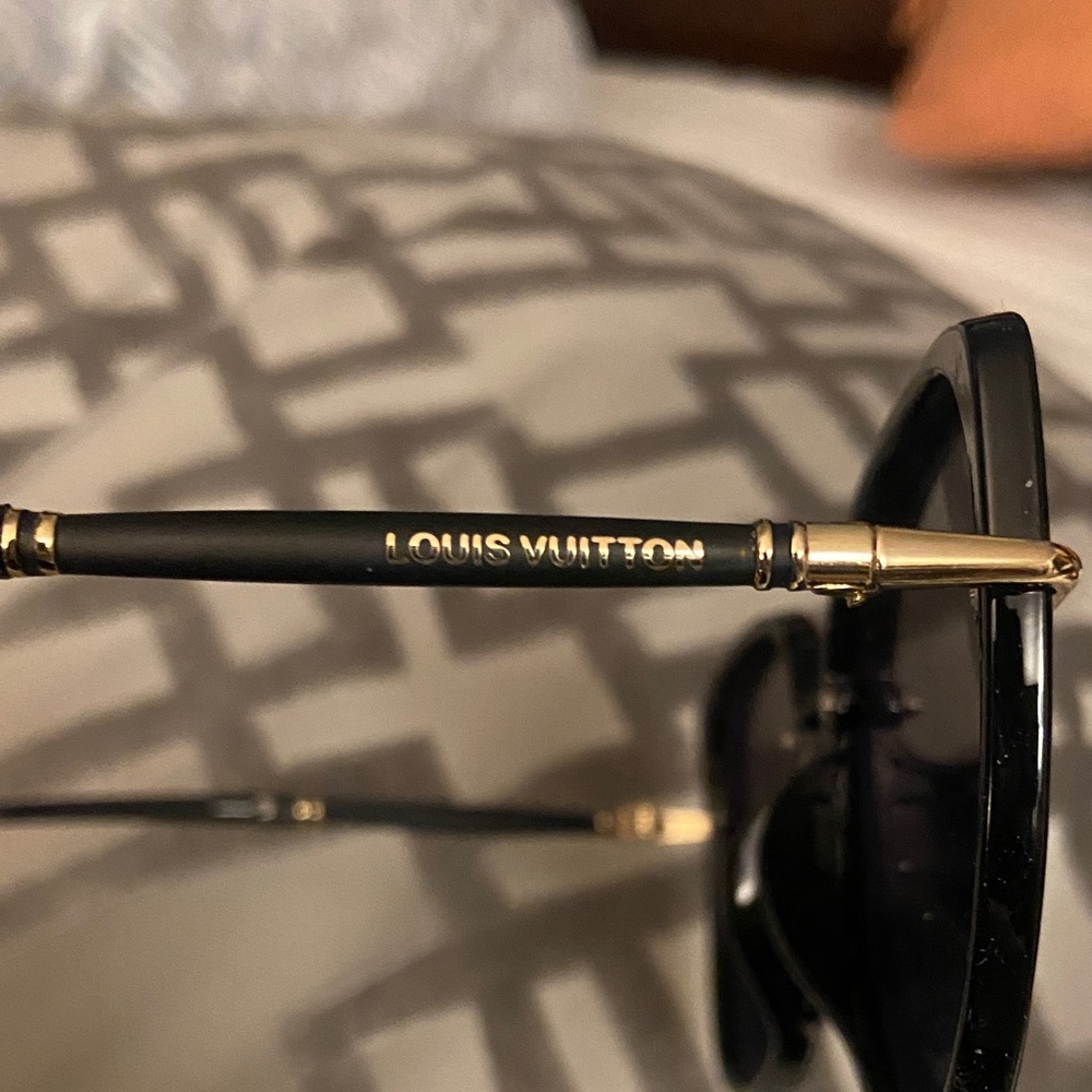 LV Black Sunglasses with Gold Detail - Picture 2 of 4